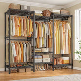Raybee 77"H 900 LBS Clothing Rack,Freestanding Closet Wardrobe Rack, Metal Garment Rack