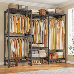 Raybee 77"H 900 LBS Clothing Rack,Freestanding Closet Wardrobe Rack, Metal Garment Rack