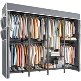 Raybee 76"W Heavy Duty Clothes Rack with Cover,1150LBS Wardrobe Closet,Adjustable Portable Closet for Bedroom