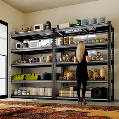 REIBII 3000 LBS 5 Tiers Heavy Duty Storage Shelves Adjustable Metal Shelving for Garage, Pantry, Kitchen and Basement