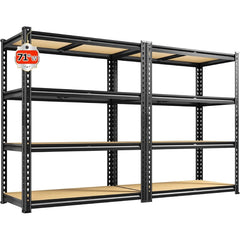 Reibii 2 Pack Garage Shelving Units Heavy Duty Load 3200 LBS Total, 60"H Metal Storage Shelves for Kitchen Pantry Garage