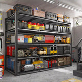REIBII 60"W x 72"H 5-Tier Industrial Garage Shelving,3000LBS Heavy Duty Storage Shelves,Adjustable Metal Shelving for Basement Warehouse