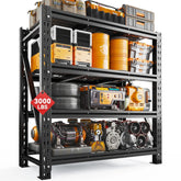 Reibii 4-Tier Heavy Duty Garage Storage Shelves 3000LBS Capacity 51.5" W x 17.7" D x 72" H Large and durable Adjustable Industrial Metal Shelf System for Garage,Workshop