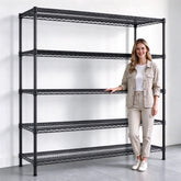 Reibii Heavy Duty 5-Tier Wire Storage Rack, 71"H 55.5"W 3200 LBS Adjustable Steel Utility Shelving, Metal Organizer Shelves for Garage, Pantry, Kitchen, Basement, Warehouse