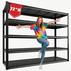 REIBII 5-Tier 72" H Garage Shelving, 3000LBS Adjustable Metal Shelving Unit, Storage Shelves For Warehouse, Basement & Industrial