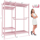 Raybee Heavy Duty Wire Garment Rack,Garment Rack For Hanging,Adjustable Portable Clothes Rack,For Bedroom