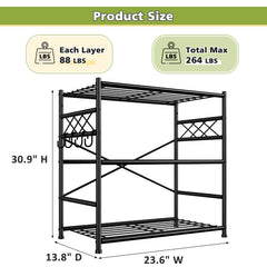 REIBII Metal Storage Shelves Organizer, Adjustable Leveling Feet Utility Shelving Unit, Space-Saving Pantry Shelf for Kitchen, Laundry Room & Home