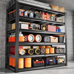 REIBII Heavy Duty Industrial Garage Shelving,6-Tier Adjustable Storage Shelving Units For Basement&Warehouse