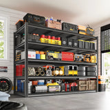 REIBII 60"W x 72"H 5-Tier Industrial Garage Shelving,3000LBS Heavy Duty Storage Shelves,Adjustable Metal Shelving for Basement Warehouse