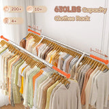 Raybee 70"H 630LBS Clothes Rack On Wheels, Adjustable Garment Rack , Commercial Metal Clothing Rack with Shelves, Chrome