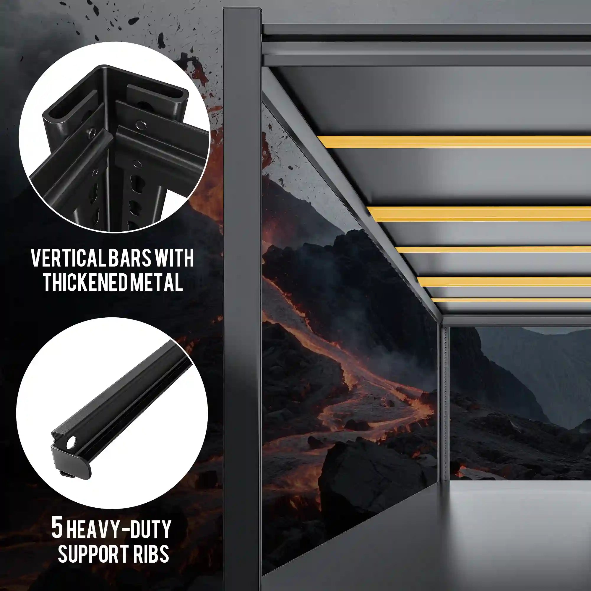 REIBII 60"W x 72"H 5-Tier Industrial Garage Shelving,3000LBS Heavy Duty Storage Shelves,Adjustable Metal Shelving for Basement Warehouse