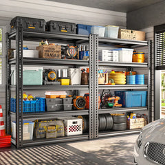 REIBII 31.7"W Garage Shelving Unit, Adjustable 5-Tier Metal Shelving Unit, Sturdy Metal Shelving for Basement, Warehouse