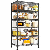 REIBII 71"H Wire Shelving Units,6 Tier Storage Shelves,Adjustable Detachable Storage Shelving Unit for Kitchen Laundry Pantry Garage Commercial