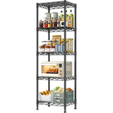 Reibii Metal Wire Rack Shelving for Small Space, 53"H x 15.8"W Adjustable Storage Rack for Kithcen Pantry Laundry