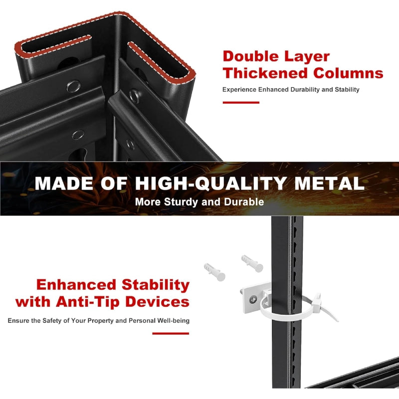 REIBII 55''W 3500LBS Industrial Shelving, 6-Tier Adjustable Heavy Duty Shelves for Garage, Basement, Warehouse