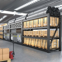 REIBII 77.2" W Freestanding Bulk Storage Rack with Steel Wire Decking and 4 Shelves