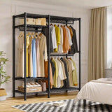 Raybee Heavy Duty Wire Garment Rack,Garment Rack For Hanging,Adjustable Portable Clothes Rack,For Bedroom