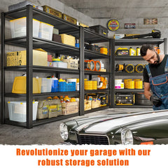 REIBII 32" W Garage Shelving Heavy Duty, 2000 lbs Adjustable Storage Shelves 5-Tier Metal Shelving for Basement Pantry Warehouse