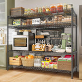 Reibii 55.5W Wire Shelves, 2560lbs Heavy Duty Metal Shelving Units, Adjustable Storage Rack for Garage Kitchen pantry