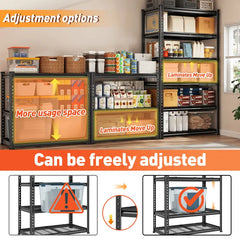 Reibii Heavy Duty Storage Shelves, Adjustable Steel Garage Shelves,Metal Shelving Rack for Garage, Warehouse, Workshop,Home Office, Kitchen
