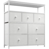 The white dresser with seven drawers