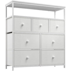 The white dresser with seven drawers
