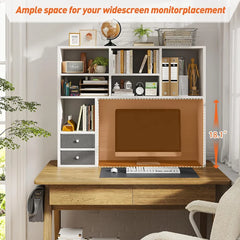 EnHomee Ample Space for Your Widesreen Monitorplacement Desktop Bookshelf