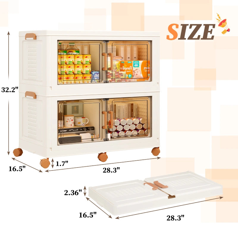 Enhomee28.3InchWideStorageBoxeswithLidandWheels--2PC