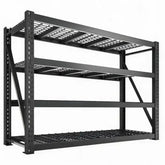 REIBII 4-Tier 77.2"W x 24"D x 72"H Freestanding Bulk Storage Rack with Steel Wire Decking
