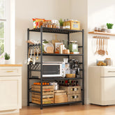 Heavy Duty Storage Shelves with Hooks, 36" Metal Garage Shelving Unit 800lb Capacity