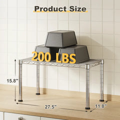 Reibii 27.5"W Heavy Duty Metal Shelving, Height Adjustable Storage Shelf for Laundry Bathroom Kitchen Pantry Closet Basement Office