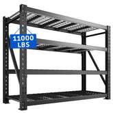 4-Tier 60"W Industrial Storage Shelves, 11000LBS Fully Adjustable Heavy Storage Unit for Warehouse Workshop Basement