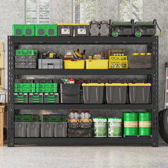 4-Tier 60"W Industrial Storage Shelves, 11000LBS Fully Adjustable Heavy Storage Unit for Warehouse Workshop Basement