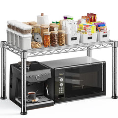 Reibii 27.5"W Heavy Duty Metal Shelving, Height Adjustable Storage Shelf for Laundry Bathroom Kitchen Pantry Closet Basement Office