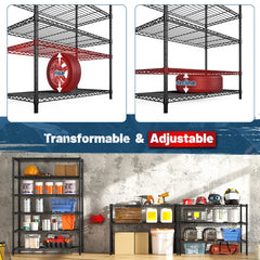 REIBII 36"W Metal Wire Racks, 6-Tier Adjustable Wire Shelves for Kitchen Pantry Basement