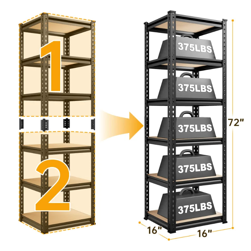 REIBII Shelving Units Loads 2250lbs