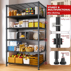 REIBII Sturdy and Multifunctional Wire Shelving