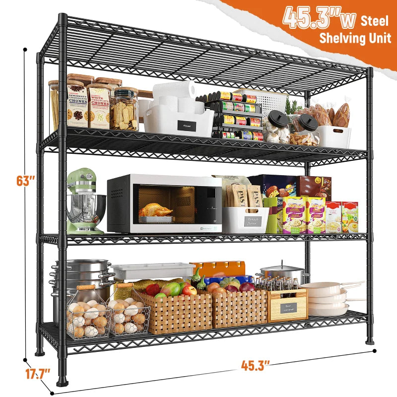 REIBII 45.3"W X63"H X 17.7"D Monster Size Metal Shelving