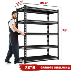 REIBII metal garage shelving 72H 15.7D 35.4W