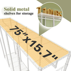 Raybee garment rack with solid metal shelves offers extra space for storage