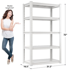 Raybee_72H_White_Garage_Shelving