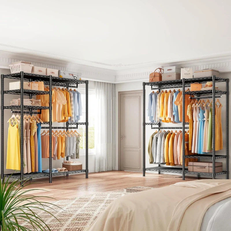 Raybee Heavy Duty Wire Garment Rack,Garment Rack For Hanging,Adjustable Portable Clothes Rack,For Bedroom