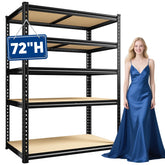 REIBII 40"W x 16"D Heavy Duty Garage Shelving, 3000 lbs Adjustable Storage Shelves, Metal shelving for Garage, Basement, Pantry, Kitchen & Closet Storage