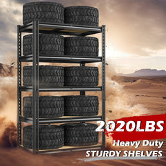 REIBII 5-Tier 28" W Metal Shelving Unit, 2020 lbs Capacity Boltless Storage Rack for Garage, Pantry, Kitchen, Basement – Adjustable Shelf, Small Space Solution with Wall Anchors