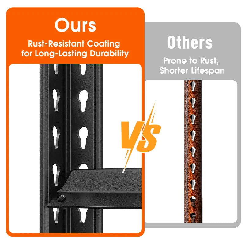 REIBII 48" W Freestanding Shelves, 2550 lbs Heavy Duty Steel Shelving Racks, Adjustable Storage Rack for Garage Kitchen Pantry