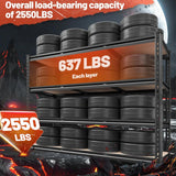 REIBII 48" W Freestanding Shelves, 2550 lbs Heavy Duty Steel Shelving Racks, Adjustable Storage Rack for Garage Kitchen Pantry