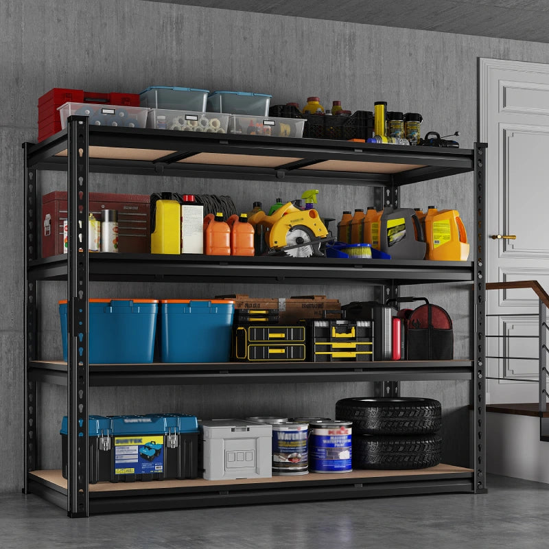 REIBII 48" W Freestanding Shelves, 2550 lbs Heavy Duty Steel Shelving Racks, Adjustable Storage Rack for Garage Kitchen Pantry