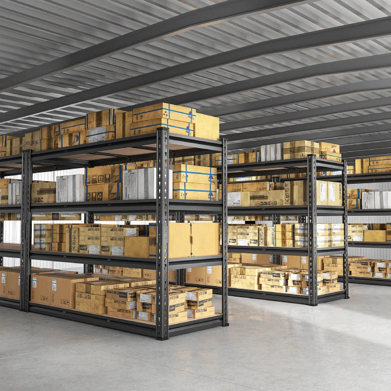 REIBII 48" W Freestanding Shelves, 2550 lbs Heavy Duty Steel Shelving Racks, Adjustable Storage Rack for Garage Kitchen Pantry