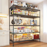 REIBII 45.5" W Wire Shelving, 5-Tier Adjusatble Storage Shelves, Metal Storage Rack for Pantry Kitchen Commercial