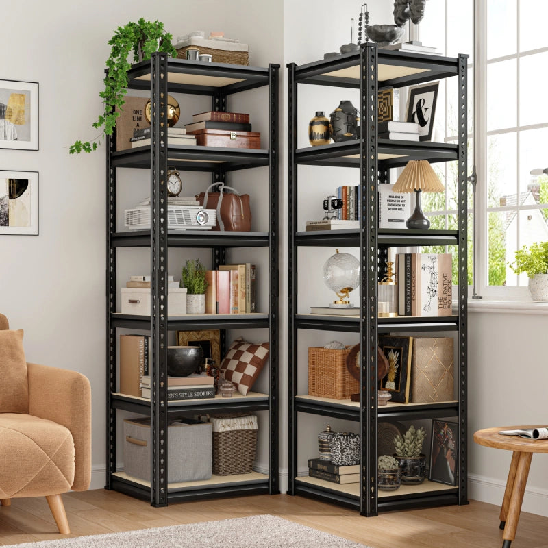 REIBII 16"W Corner Shelves, 6-Tier Adjustable Storage Shelving Units, 2250lbs Corner Shelf for Living Room Pantry Dorm